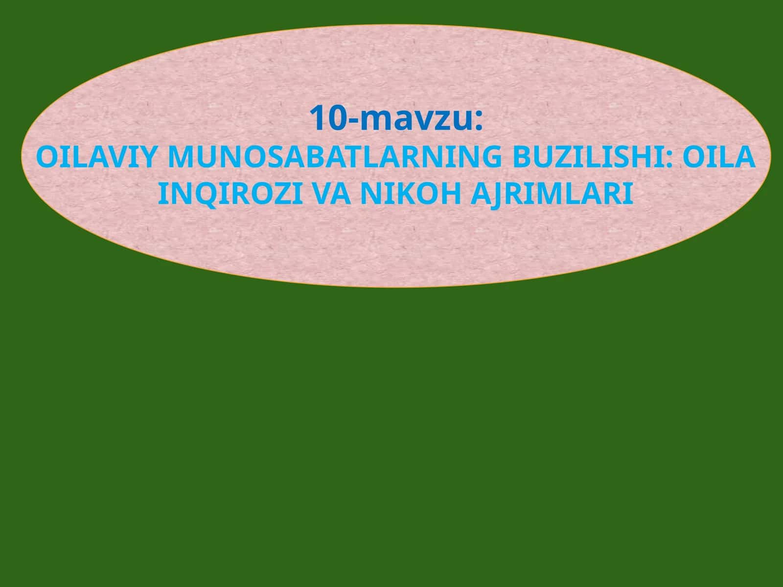 OILAVIY MUNOSABATLARNING BUZILISHI: OILA INQIROZI VA NIKOH AJRIMLARI 1