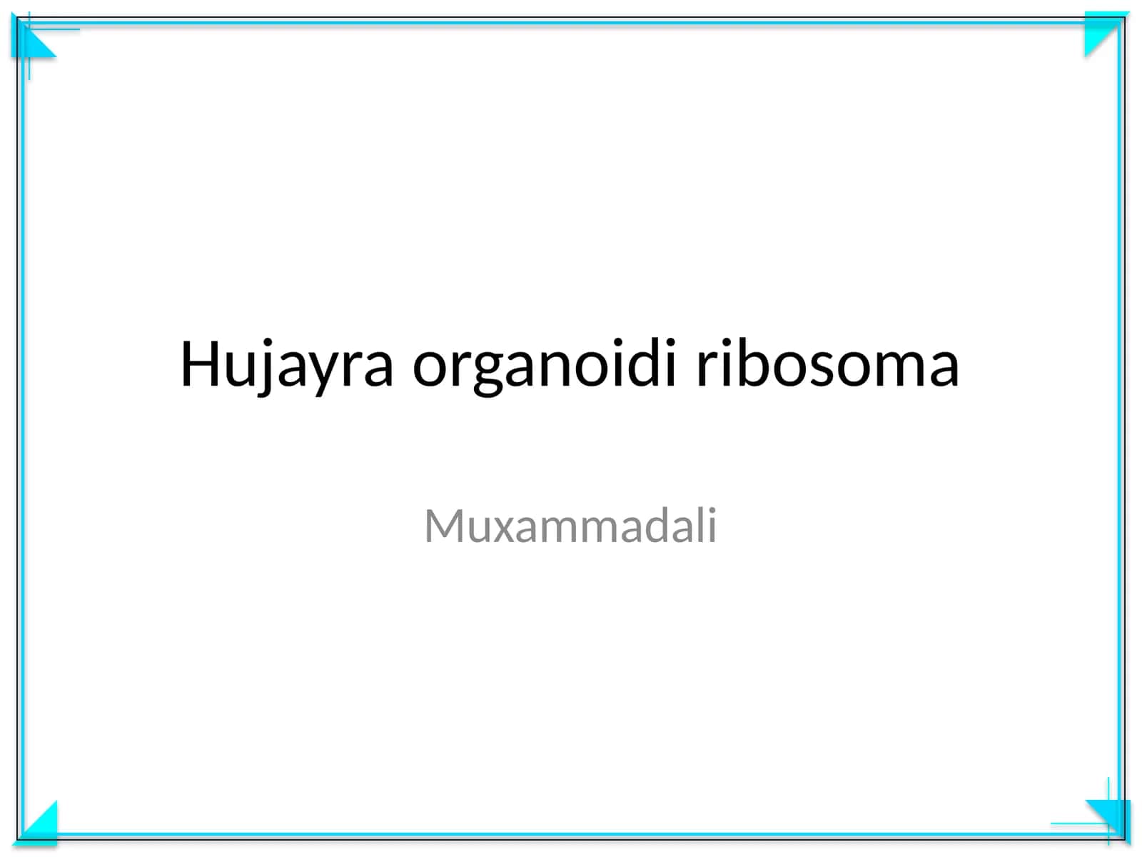 Hujayra organoidi ribosoma 1