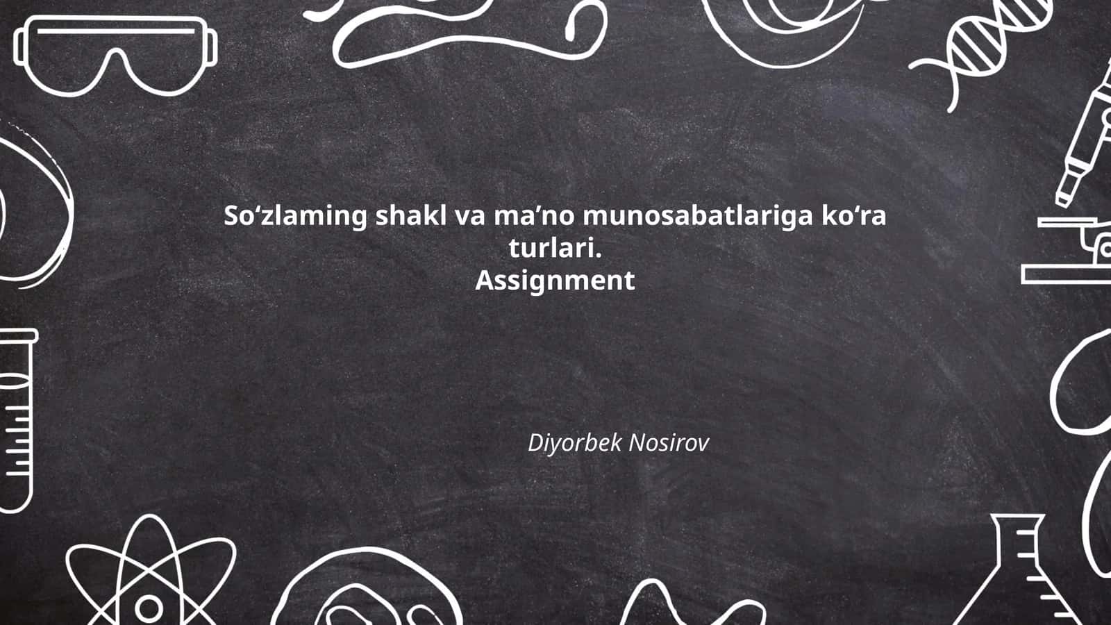 So‘zlaming shakli va ma'no munosabatlari 1