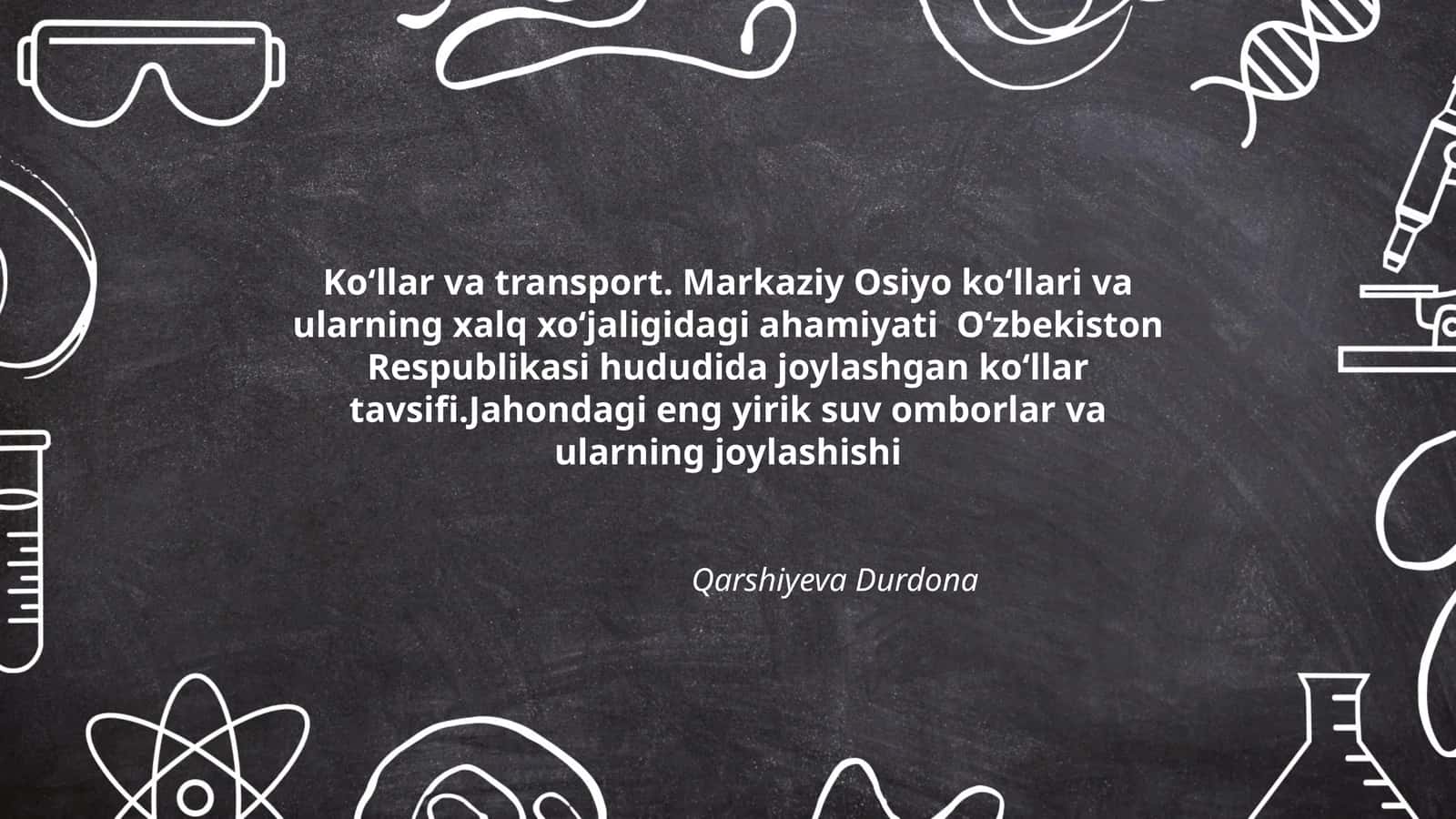 Ko‘llar va transport 1