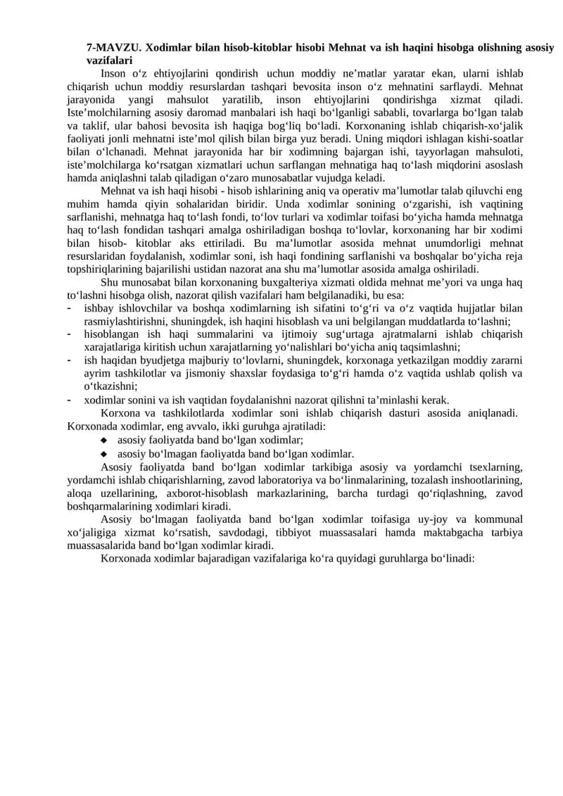Xodimlar bilan hisob-kitoblar hisobi 1