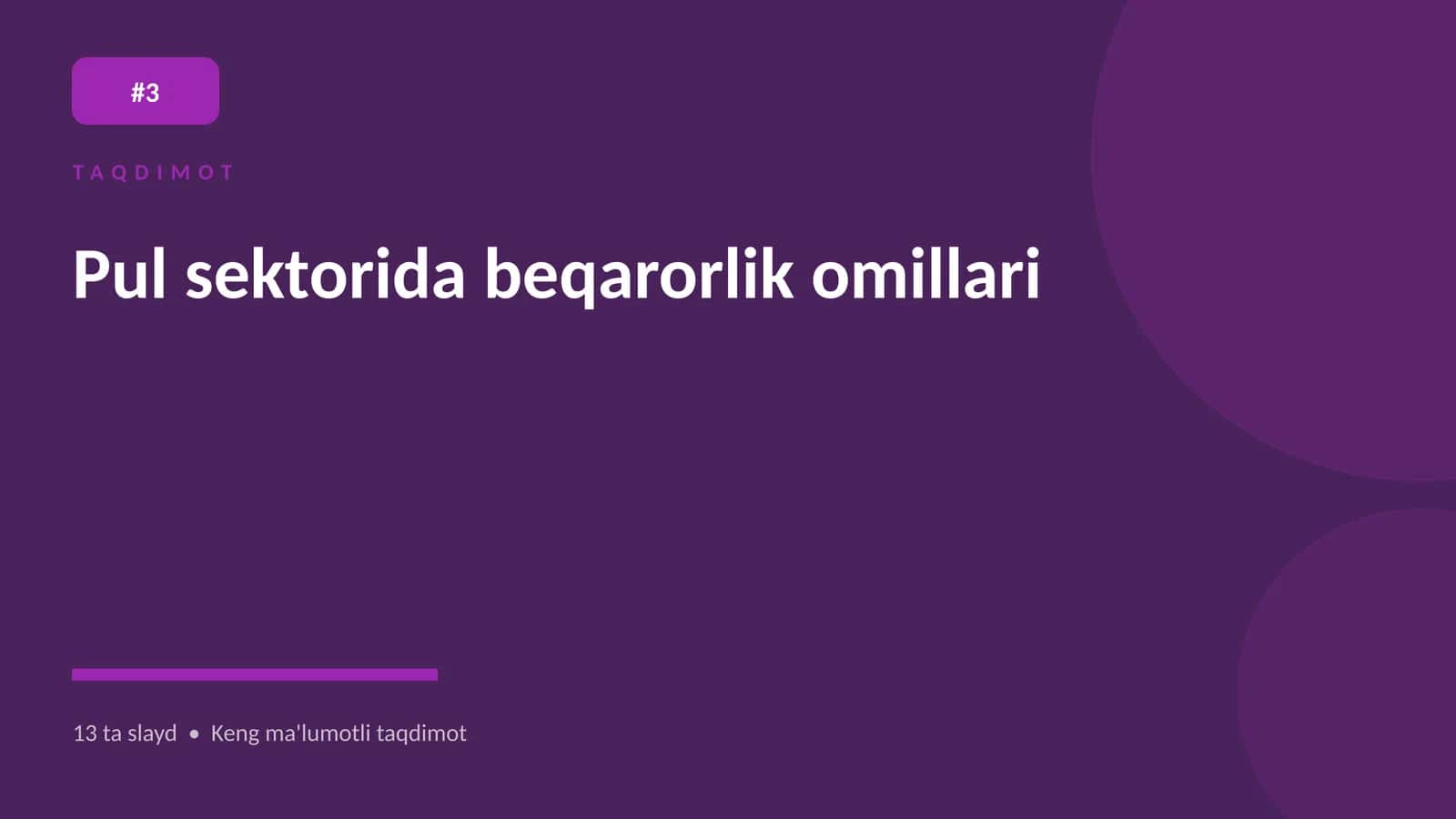 Pul sektorida beqarorlik omillari 1