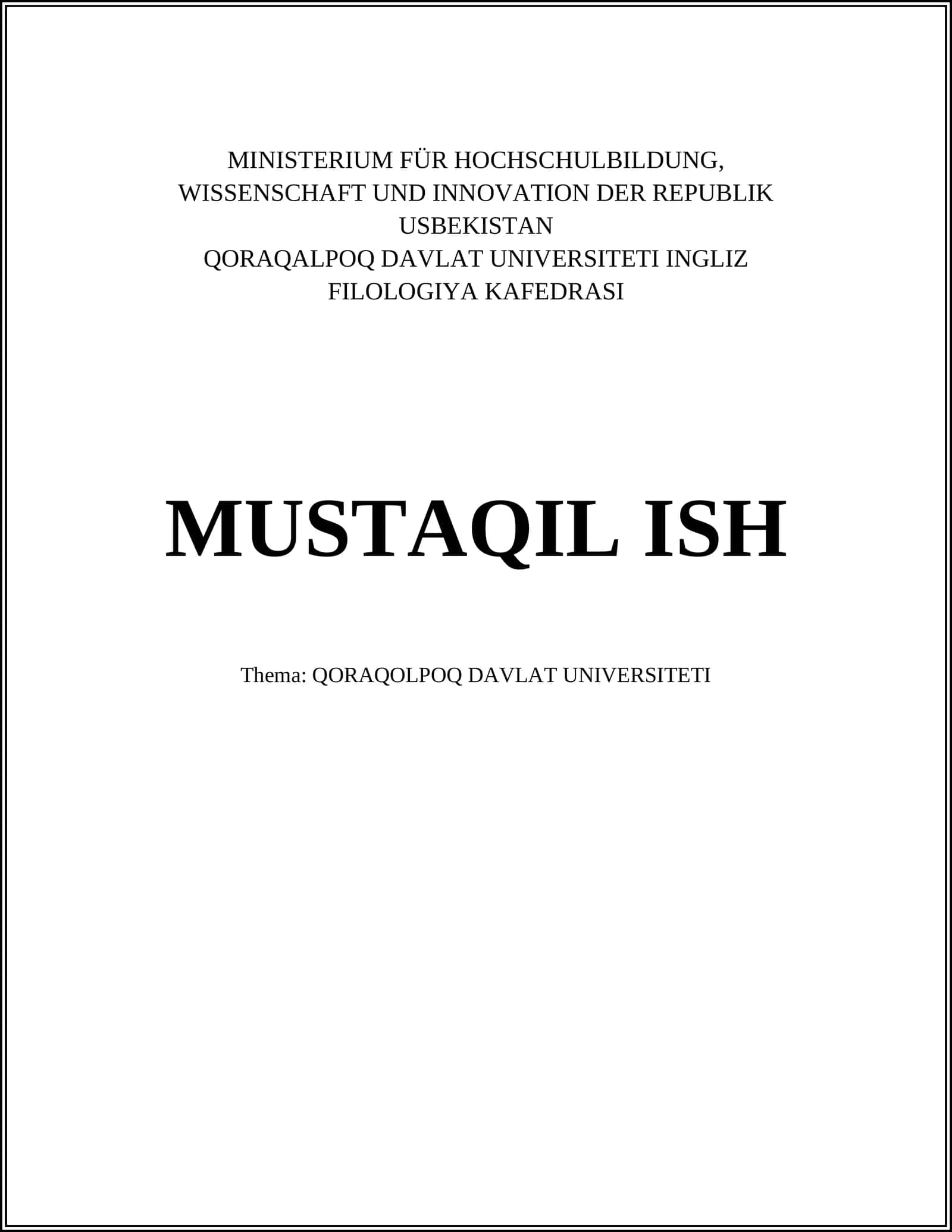 QORAQALPOQ DAVLAT UNIVERSITETI INGLIZ FILOLOGIYA KAFEDRASI 1