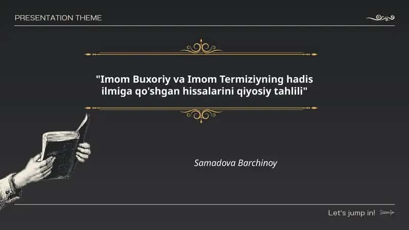Imom Buxoriy va Imom Termiziyning hadis ilmiga qo'shgan hissalarini qiyosiy tahlili 1