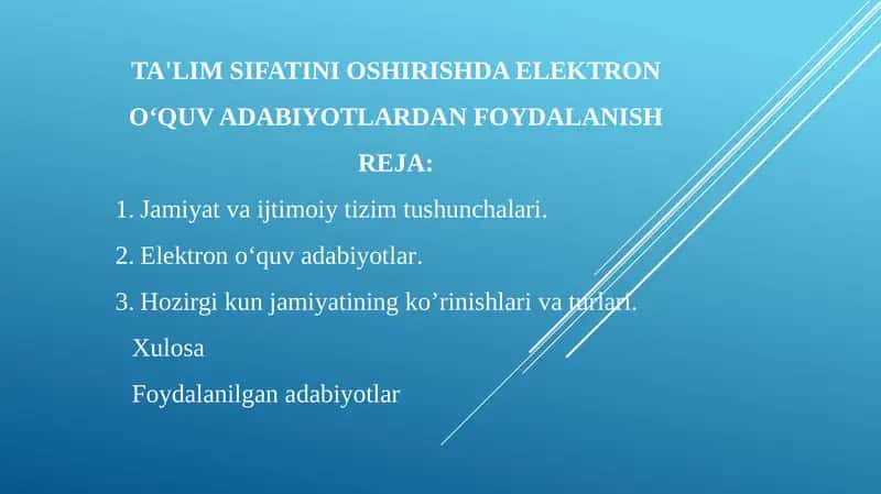 Elektron O‘quv Adabiyotlardan Foydalanish 1