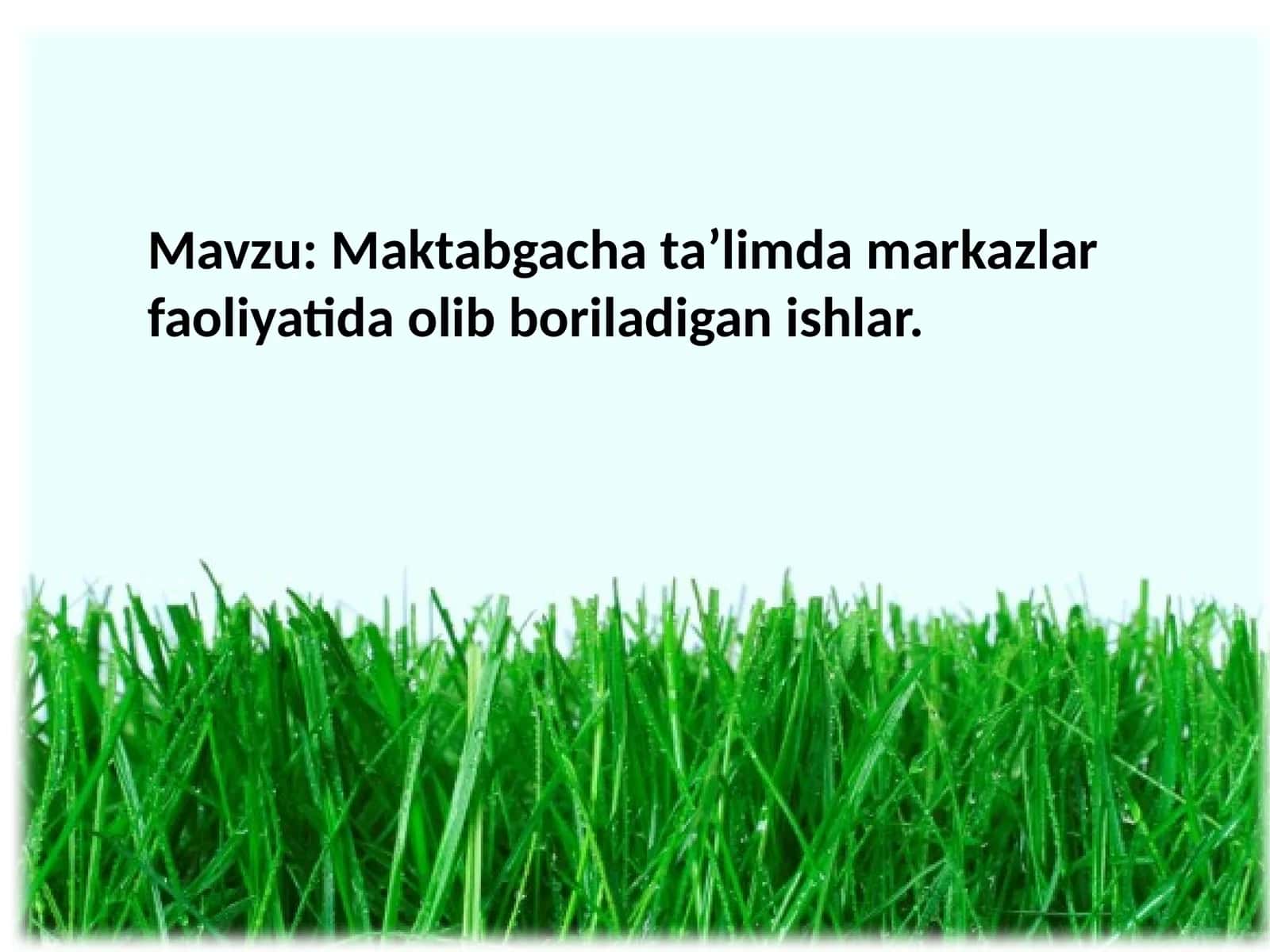 Maktabgacha ta’limda markazlar faoliyatida olib boriladigan ishlar 1