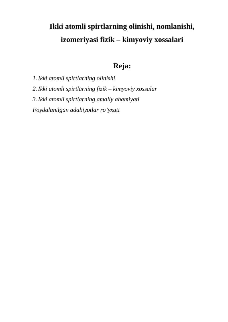 Ikki atomli spirtlar 1