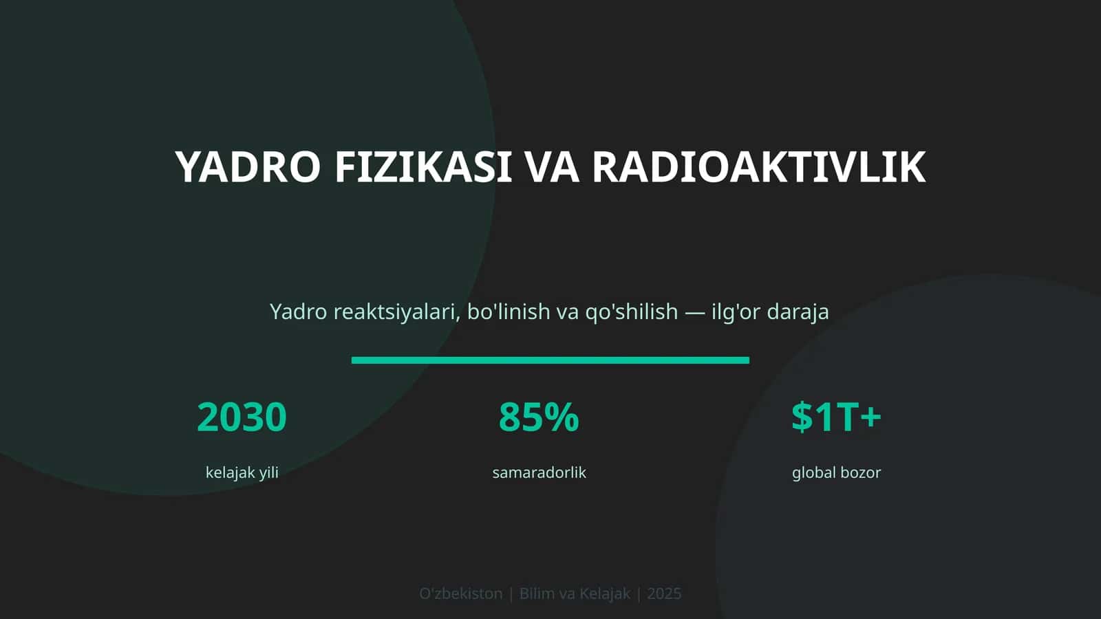 YADRO FIZIKASI VA RADIOAKTIVLIK 1