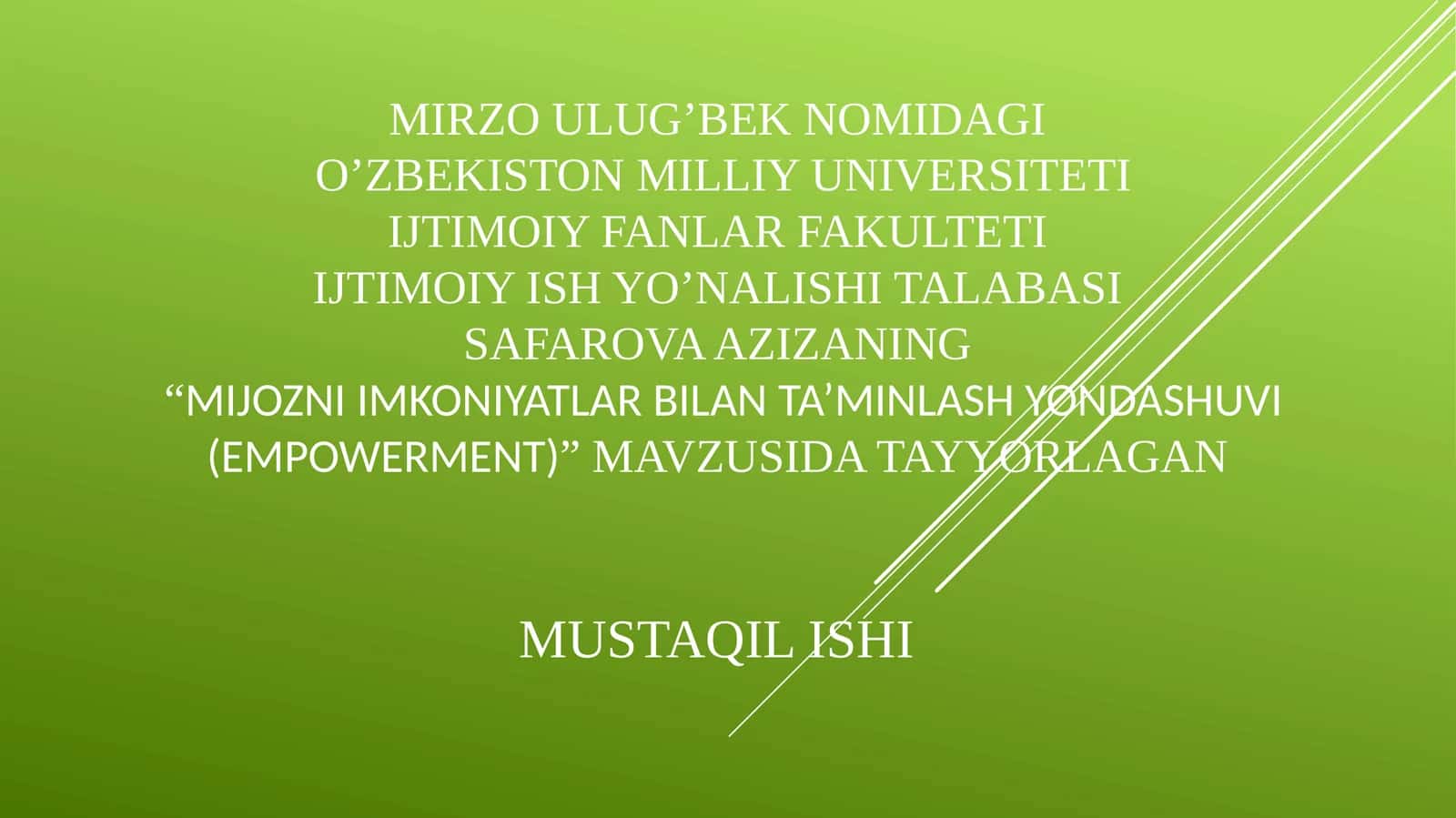 Mijozniimkoniyatlarbilanta’minlashyondashuvi (Empowerment) 1
