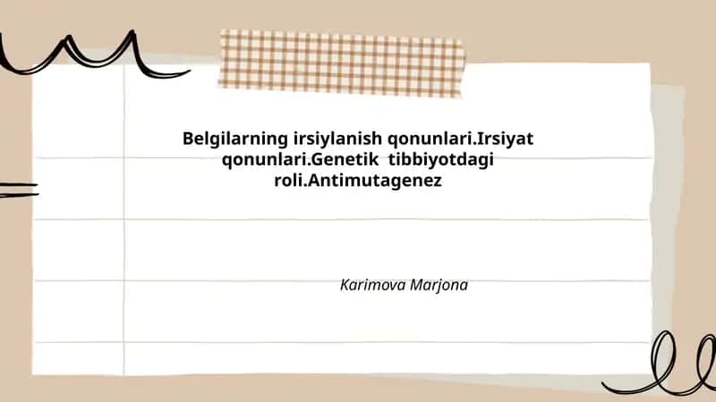 Mendel qonunlari va ularning belgilar irsiylanishidagi roli 1