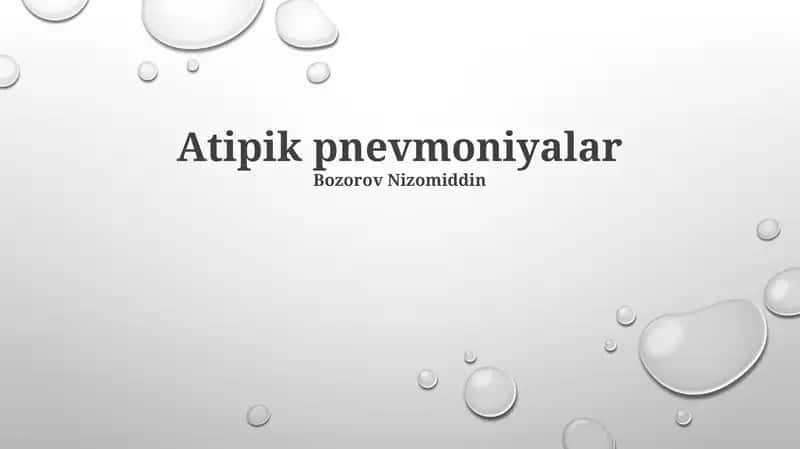 Atipik Pnevmoniyalar 1