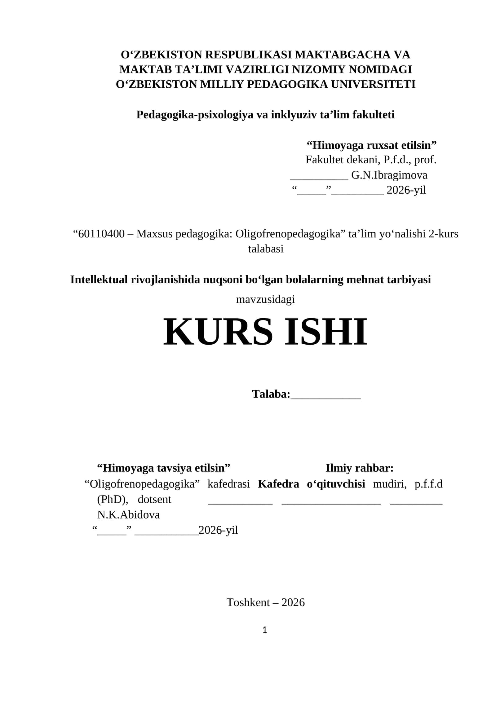 Intellektual rivojlanishida nuqsoni boʻlgan bolalarning mehnat tarbiyasi 1