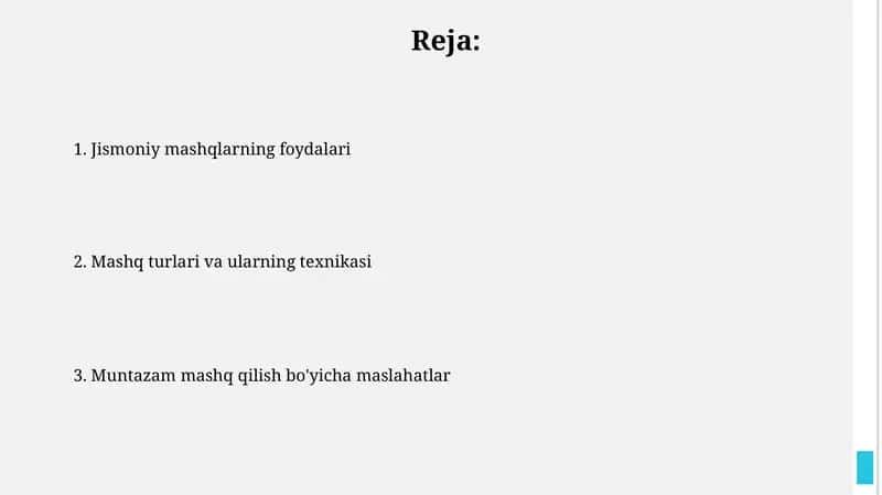 Jismoniy mashqlarning foydalari 1