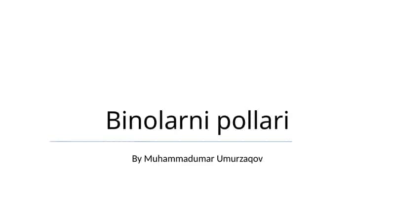 Binolarni pollari 1