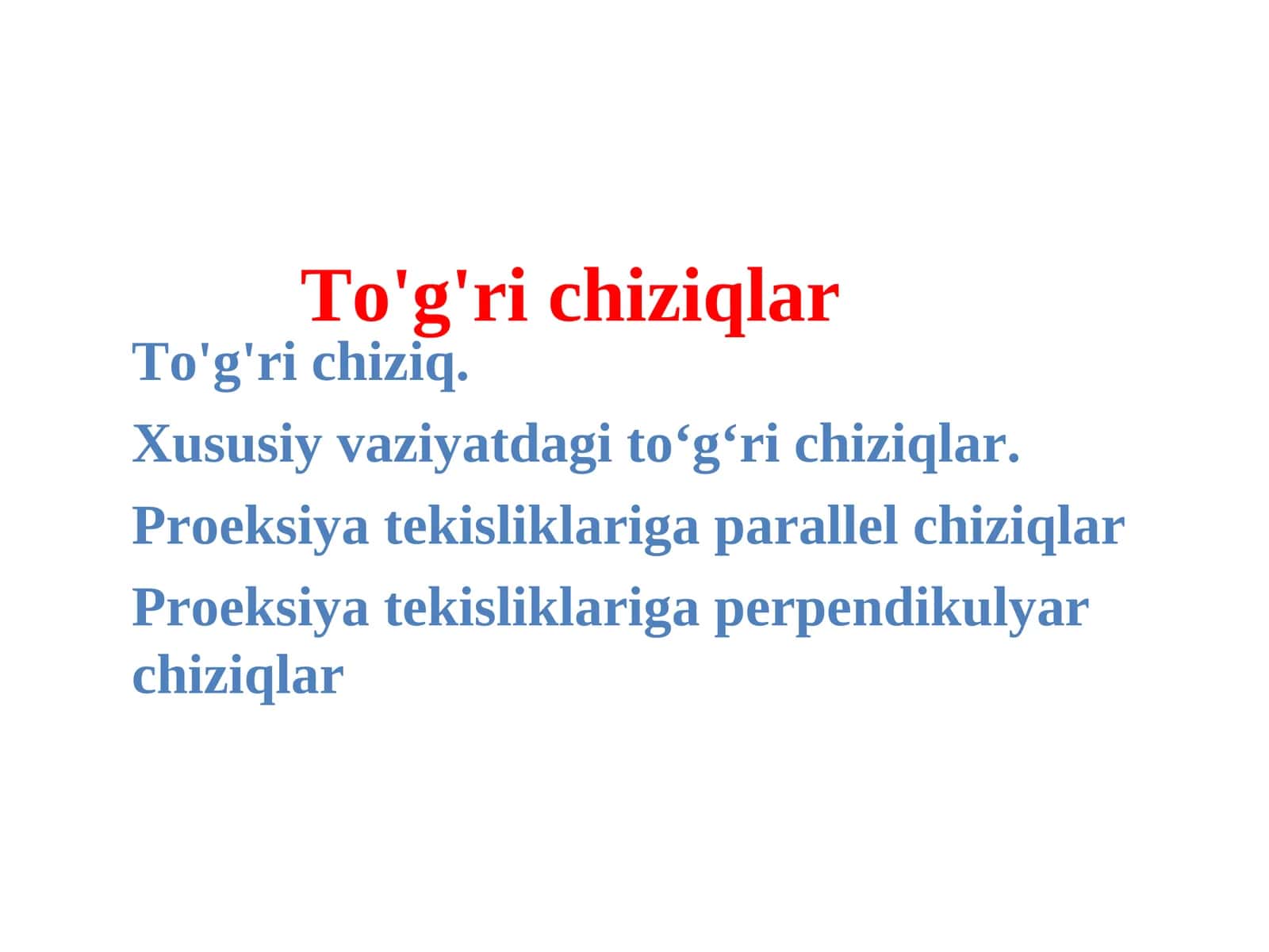To'g'ri chiziqlar 1