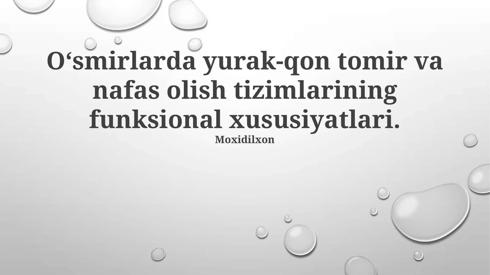 Oʻsmirlarda yurak-qon tomir va nafas olish tizimlarining funksional xususiyatlari 1