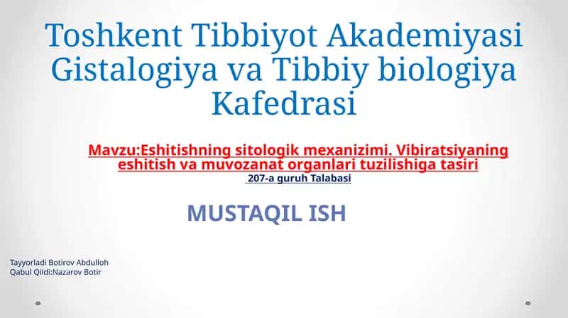 Eshitishning sitologik mexanizimi 1