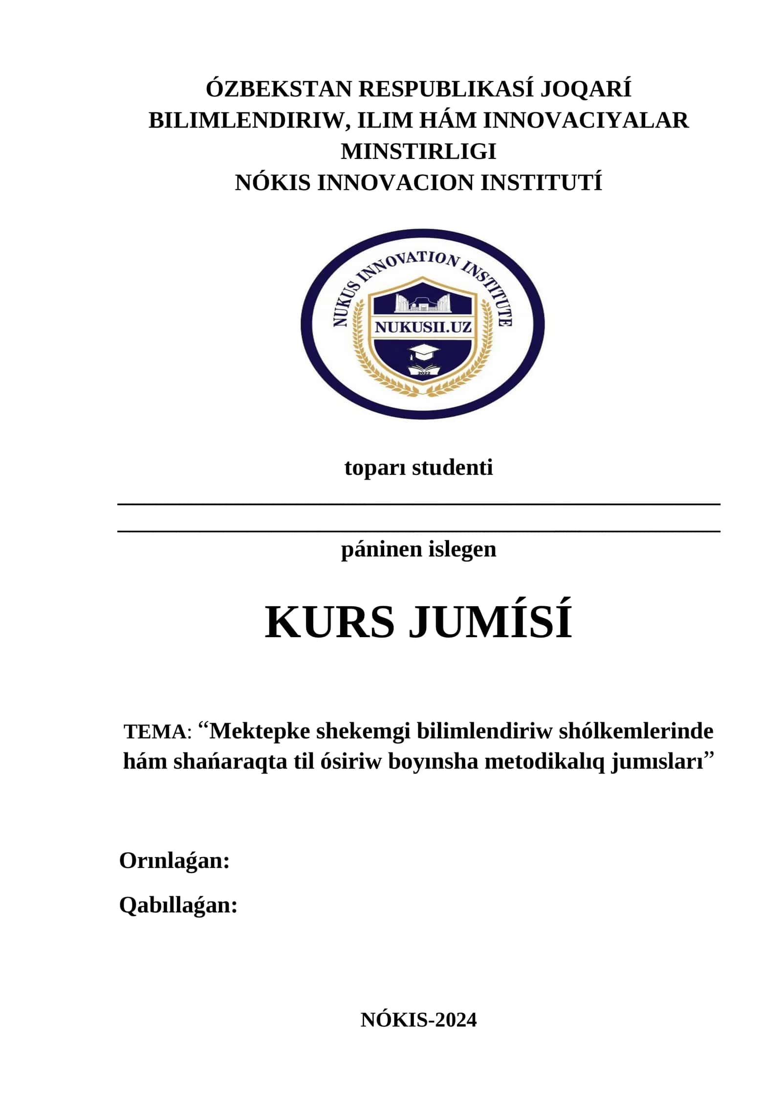 Kurs jumisi 1