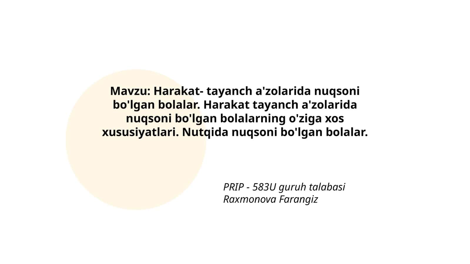 Harakat- tayanch a'zolarida nuqsoni bo'lgan bolalar 1
