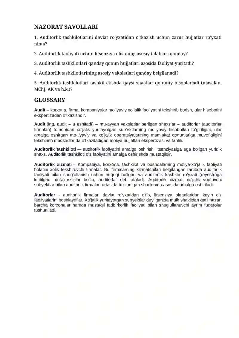 Auditorlik Savollari 1