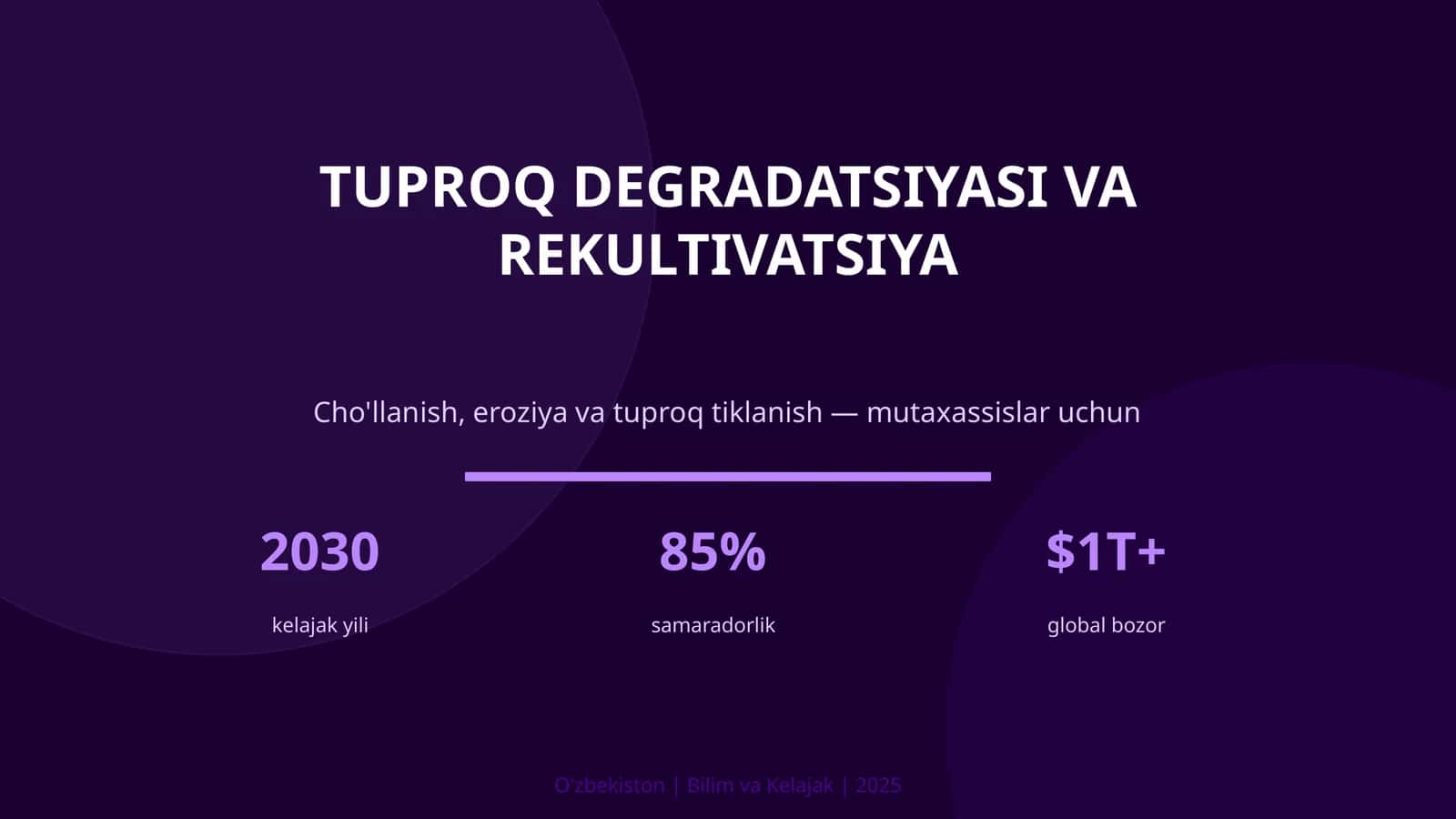 Tuproq degradatsiyasi va rekultivatsiya 1