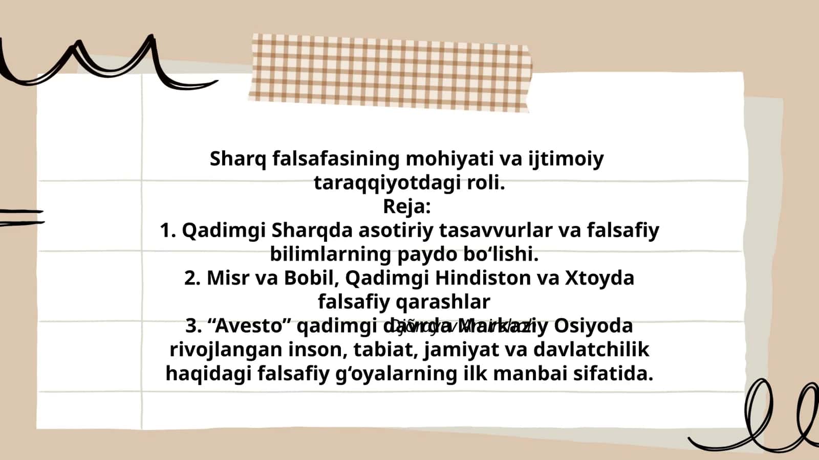 Sharq falsafasining mohiyati va ijtimoiy taraqqiyotdagi roli 1