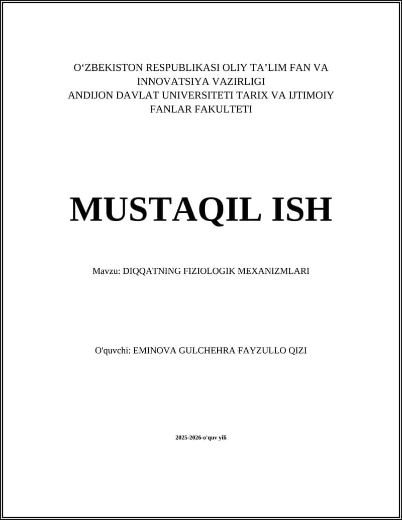 DIQQATNING FIZIOLOGIK MEXANIZMLARI 1