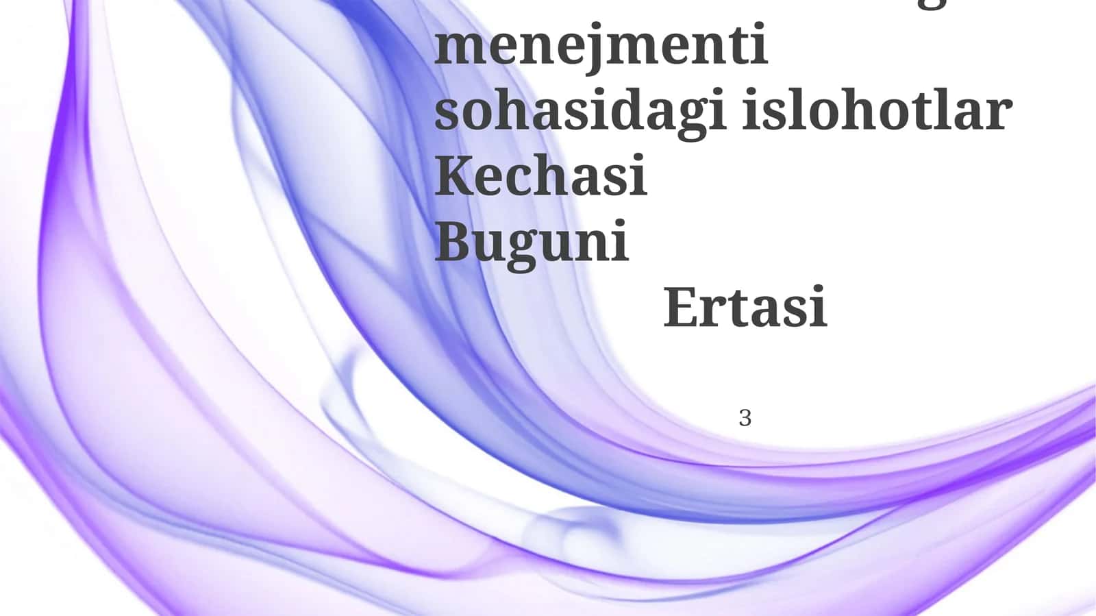 Mali davlatning menejmenti sohasidagi islohotlar 1