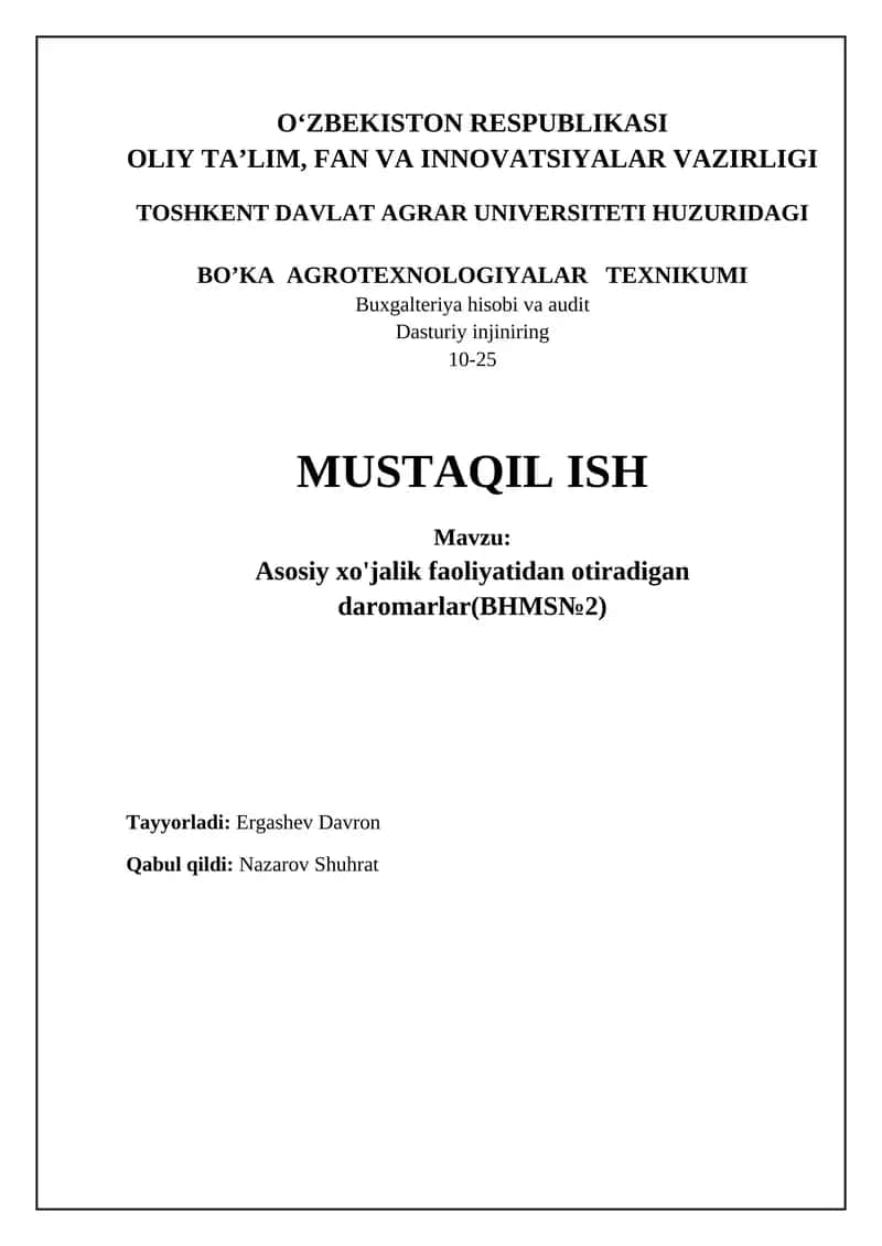 Buxgalteriya hisobi va audit 1