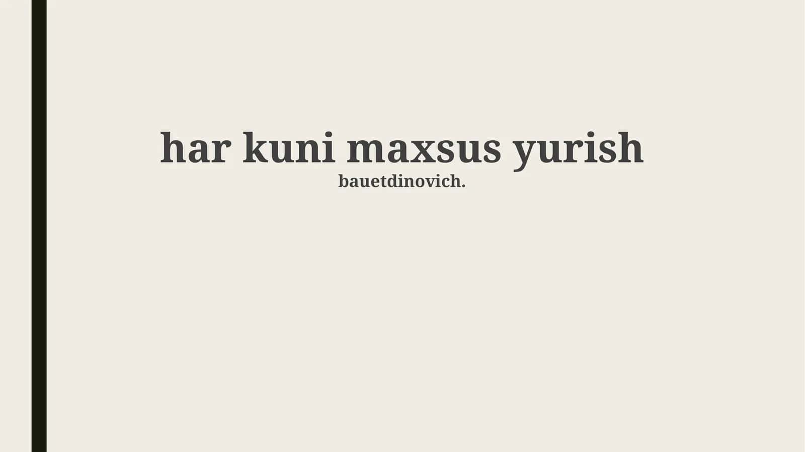 Har kuni maxsus yurish 1
