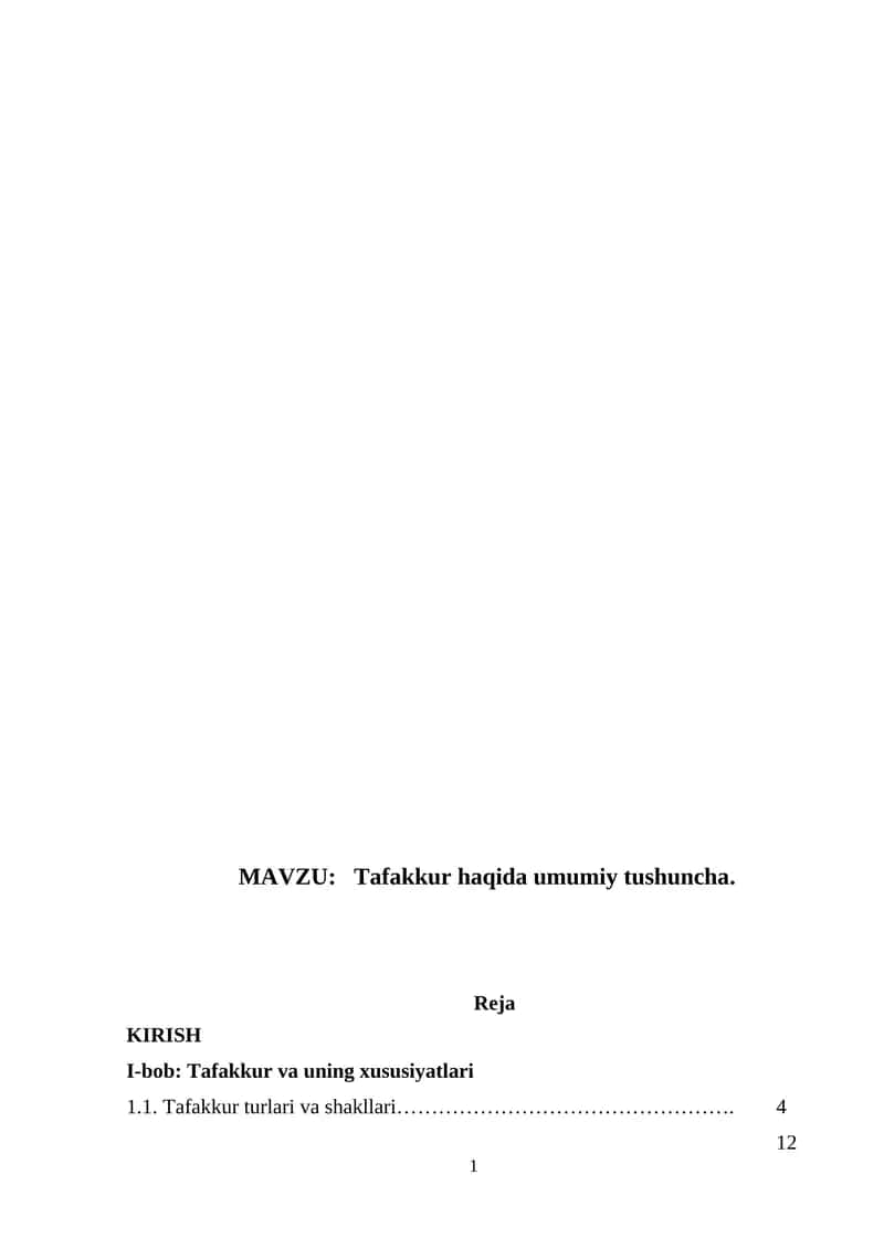 Tafakkur haqida umumiy tushuncha 1