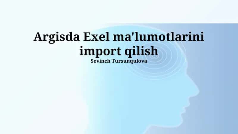 ArcGISda Excel Ma'lumotlarini Import Qilish 1