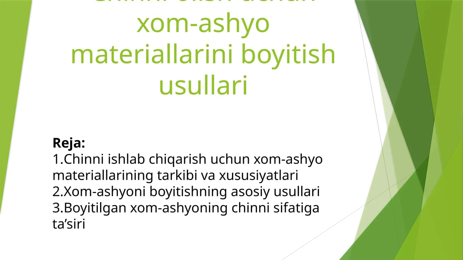 Chinni olish uchun xom-ashyo materiallarini boyitish usullari 1
