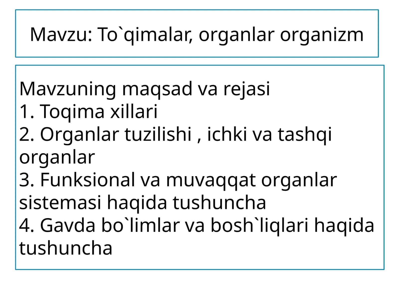 To`qimalar,organlarorganizm 1