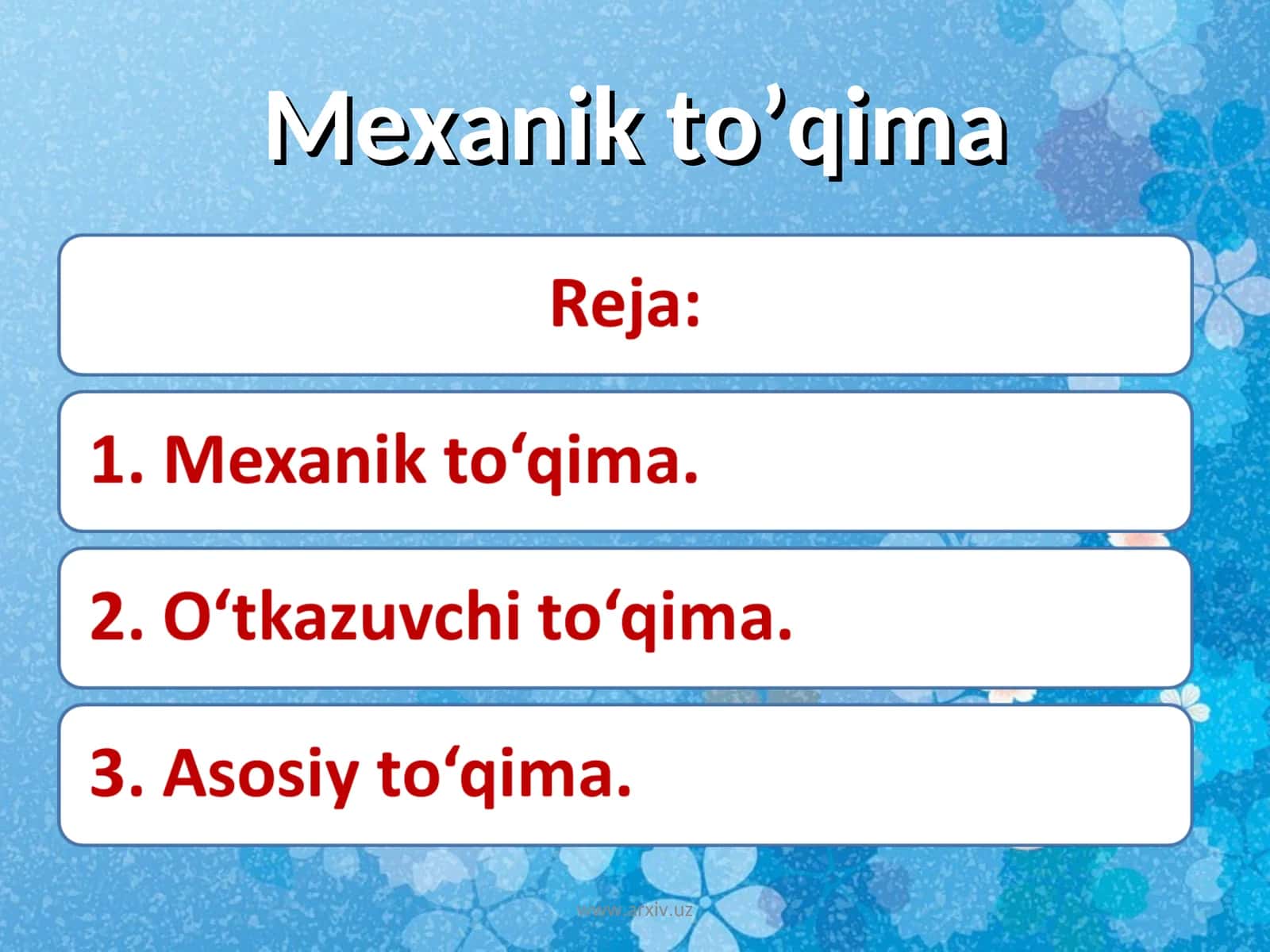 Mexanik to’qima 1