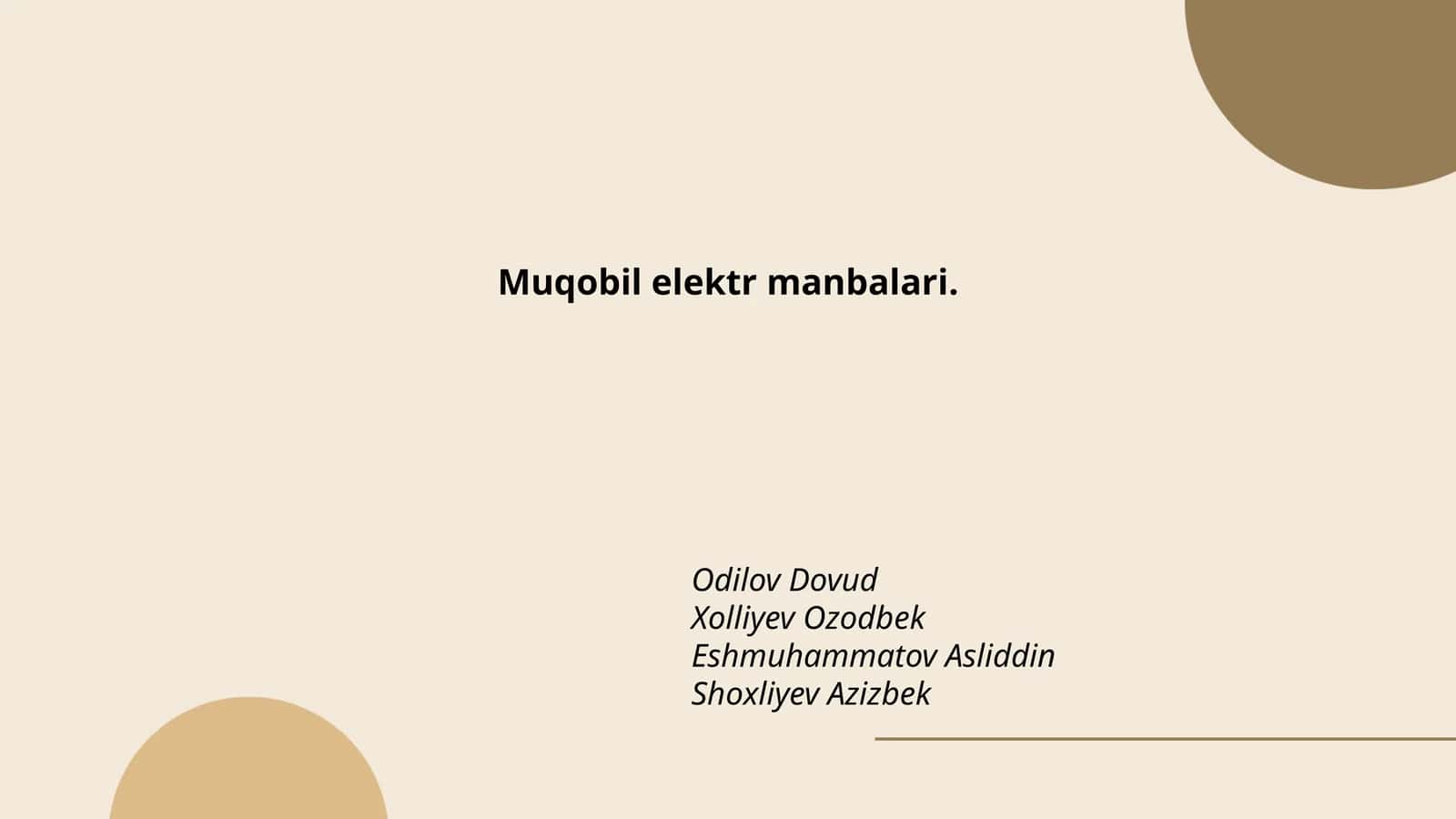 Quyosh energiyasi va fotovoltaik tizimlar 1