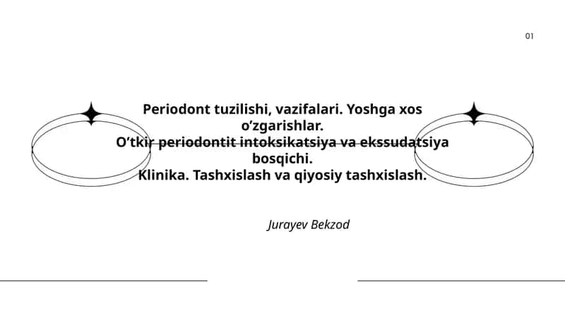 Periodont tuzilishi, vazifalari. Yoshga xos o’zgarishlar 1