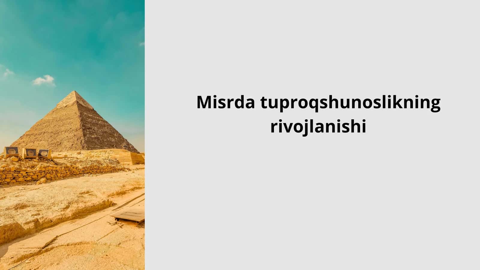 Misr tuproqlarining rivojlanishi 1