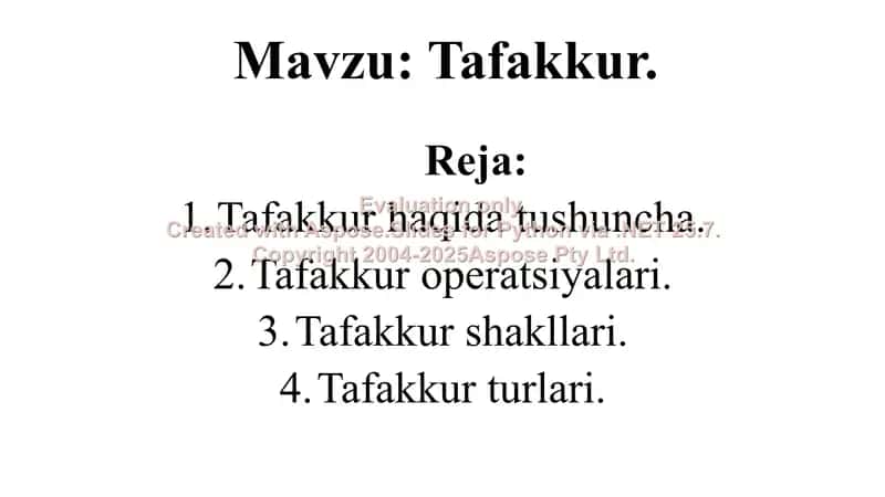Tafakkur haqida tushunchalar 1