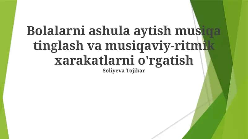 Musiqa va ritmik harakatlar 1