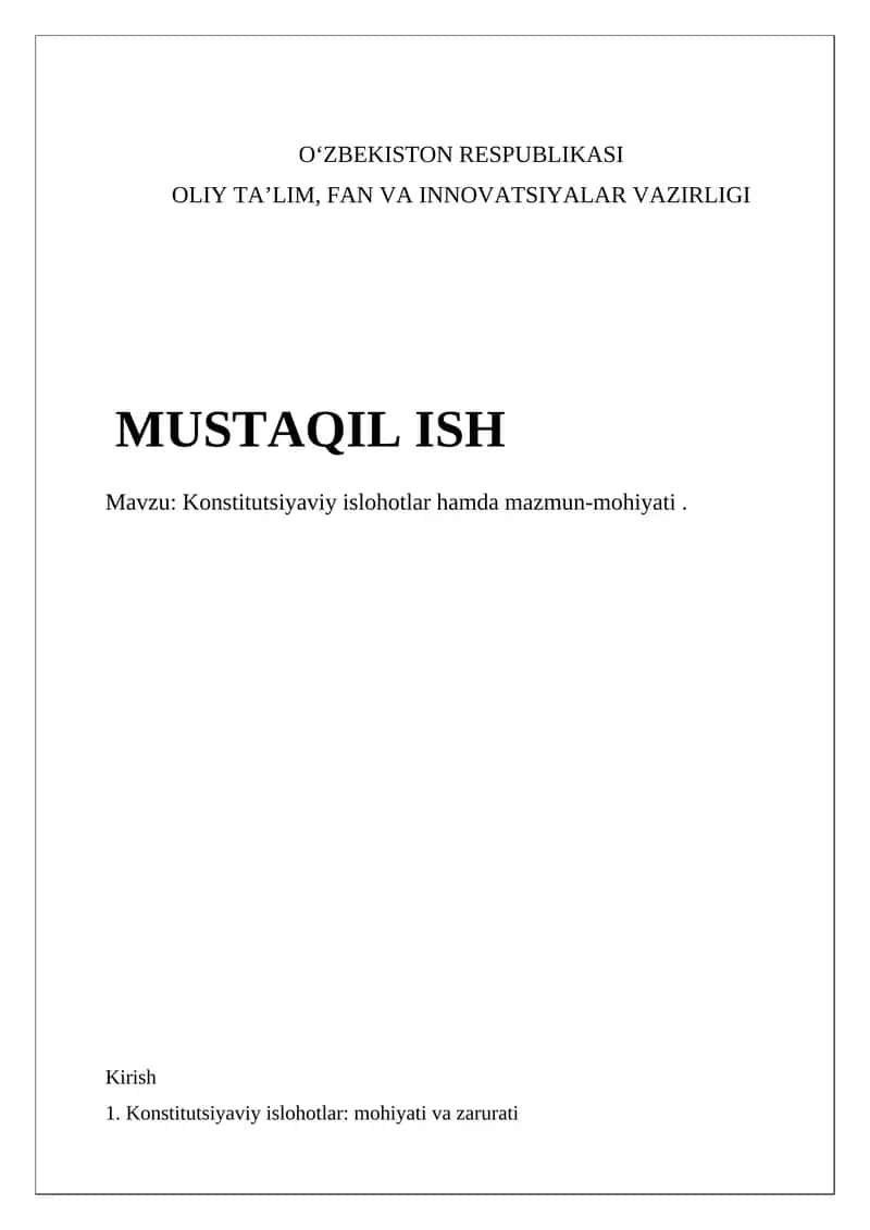 Konstitutsiyaviy islohotlar hamda mazmun-mohiyati 1