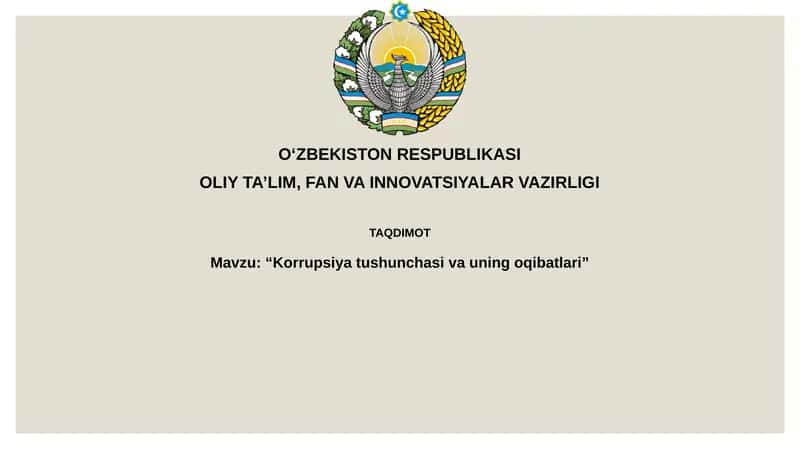 Korrupsiyatushunchasivauningoqibatlari 1