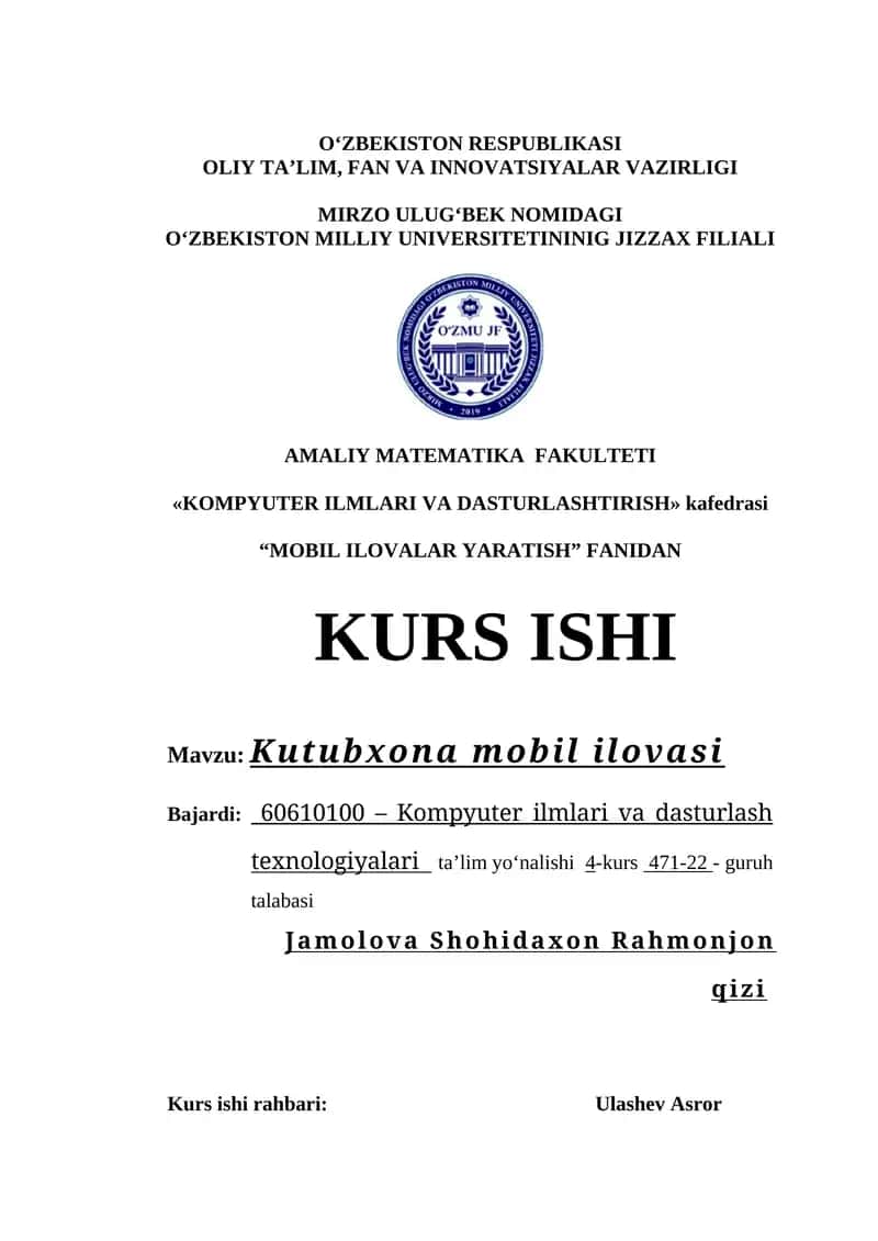 Kutubxona mobil ilovasi 1