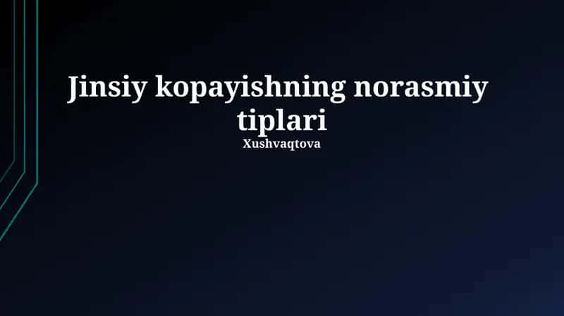 Noan'anaviy jinsiy ko'payish turlari 1