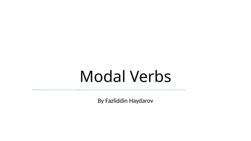 Modal Verbs 1
