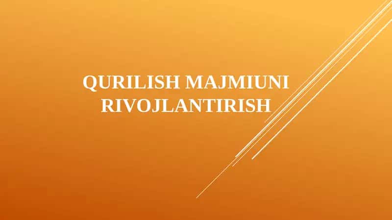 Qurilish majmiuni rivojlantirish 1