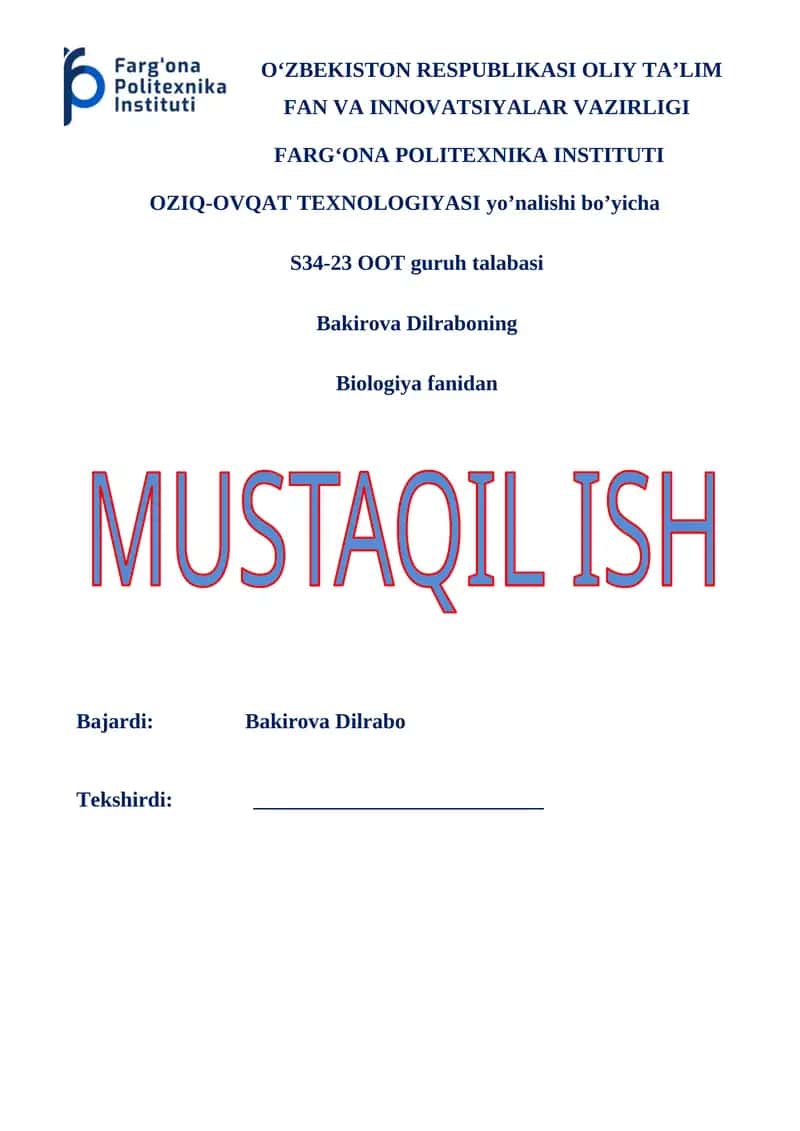 Biologiya fani haqida qisqacha 1