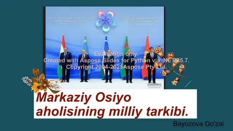 Markaziy Osiyo aholisining milliy tarkibi 1