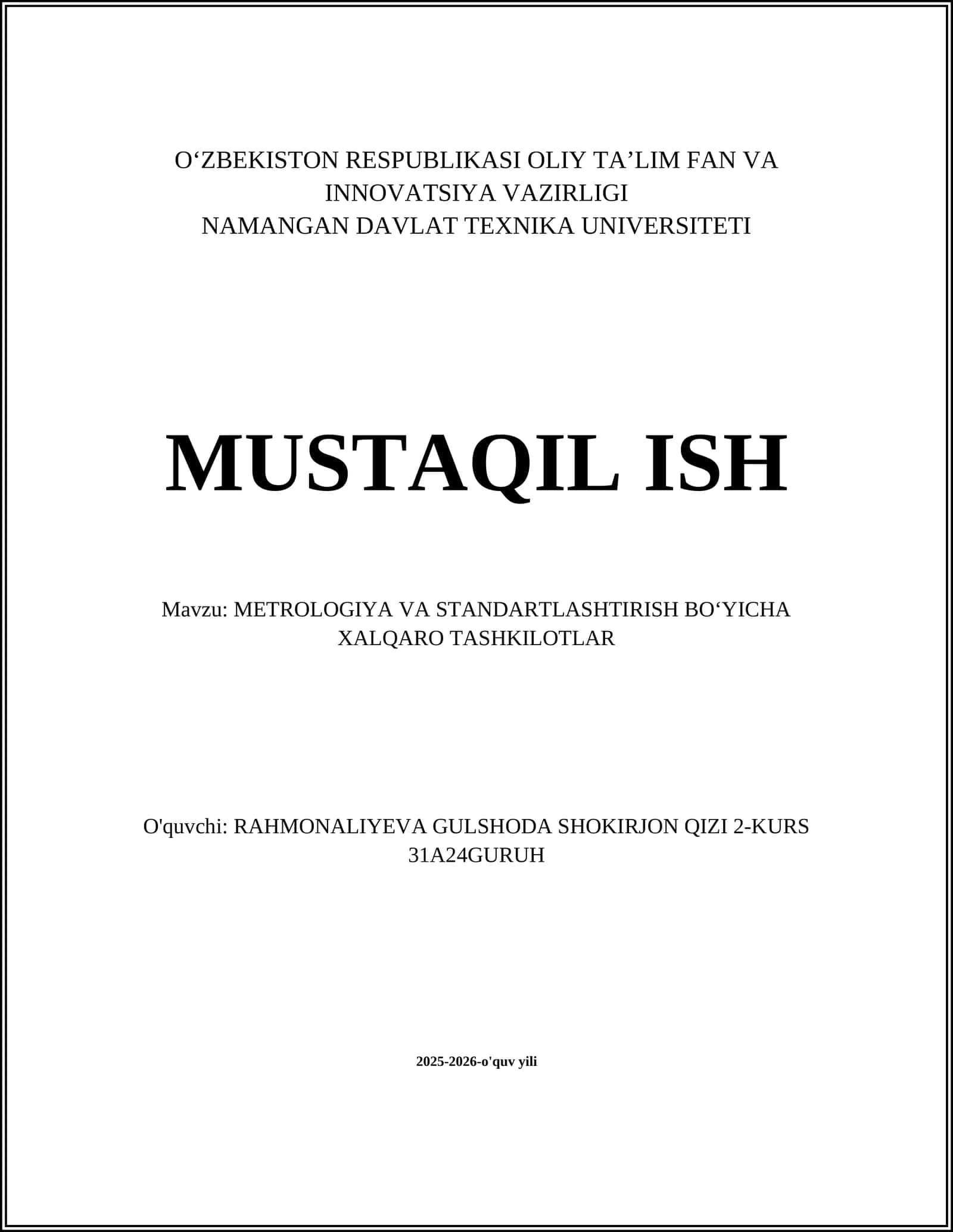 Vazn va o‘lchovlar bo‘yicha Xalqaro Byuro (BIPM) 1
