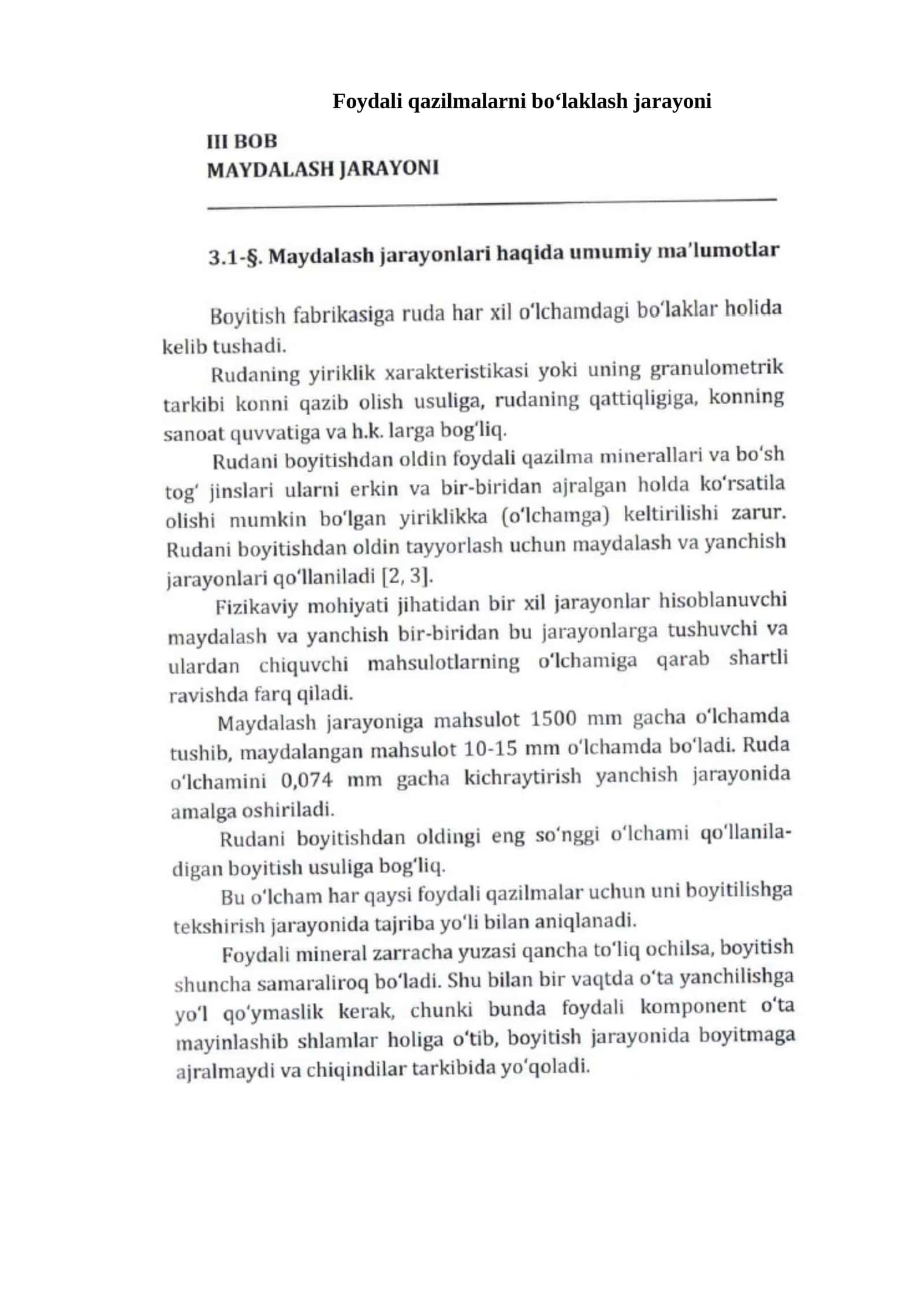 Foydali qazilmalarni bo‘laklash jarayoni 1